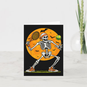 Tennis Skeleton Spooky Boys Funny Halloween Tennis Card
