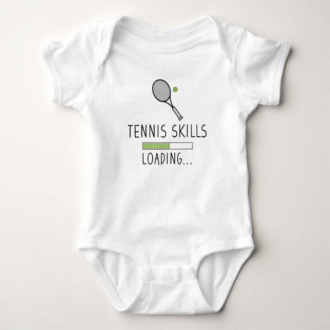 Tennis Skills Loading | Funny Tennis Baby Bodysuit (Front)