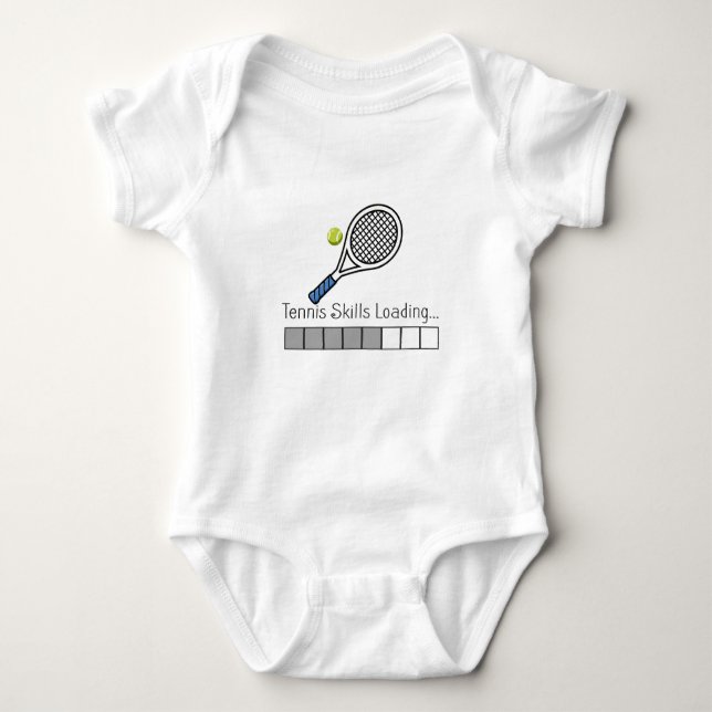 Tennis skills loading Tennis Gift, Tennis Skills  Baby Bodysuit (Front)