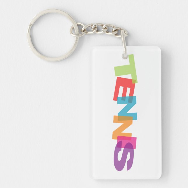 Tennis slogan keychain (Front)