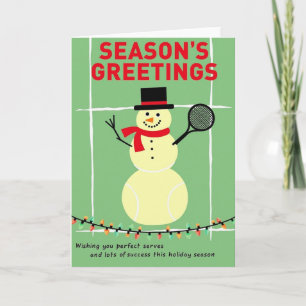 Tennis Snowman Holiday Card
