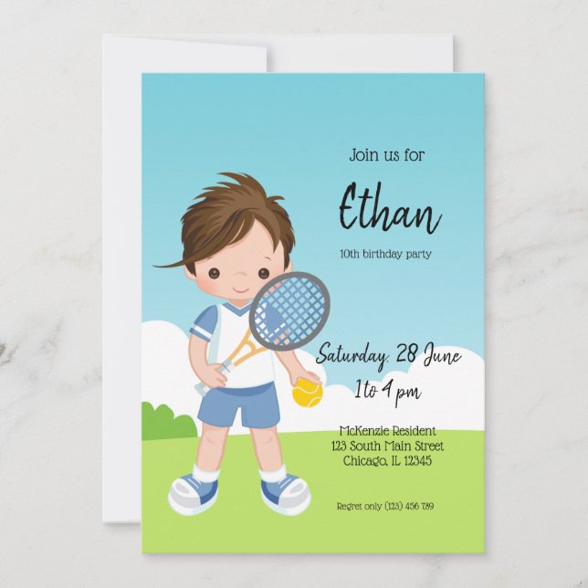Tennis Sport Invitation (Front)
