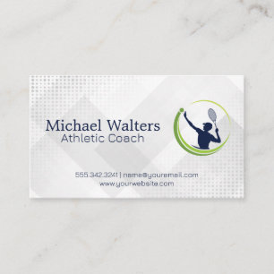 Tennis Sport Logo   Athletic Coach Business Card