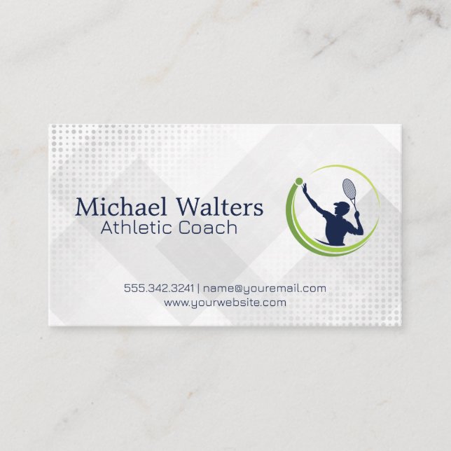 Tennis Sport Logo | Athletic Coach Business Card (Front)