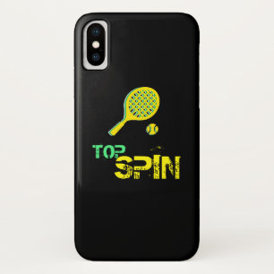 Tennis Sport Pop Art, Green & Yellow Racket & Ball iPhone X Case