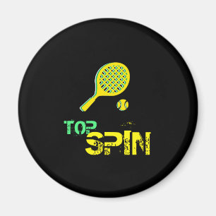 Tennis Sport Pop Art, Green & Yellow Racket & Ball Magnet