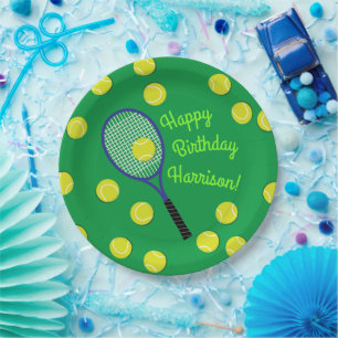 Tennis Sports Birthday Party Paper Plate