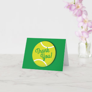 Tennis Sports Birthday Party Thank You Card