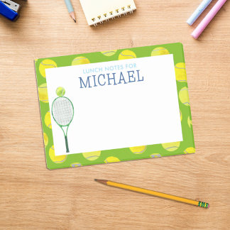 Tennis Sports Boys Custom Lunch Box Post-it Notes