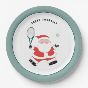 Tennis Sports Christmas party paper plate