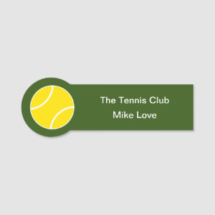 Tennis Sports Club Theme Name Tag