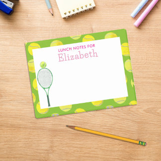Tennis Sports Girls Custom Lunch Box Post-it Notes