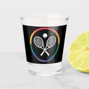 Tennis Sports Rainbow LGBTQ Gay Pride Ally Shot Glass