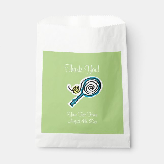 Tennis sports theme baby shower party favour bags (Front)