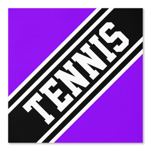 TENNIS Sporty Bright Purple Black Racing Stripes Wallpaper