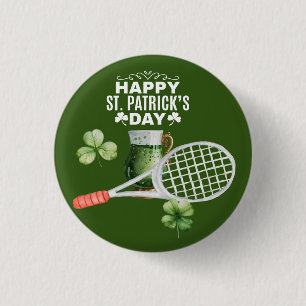 Tennis St. Patrick's day for tennis player     3 Cm Round Badge
