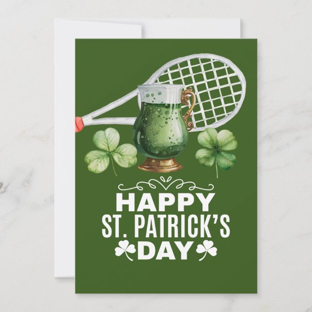 Tennis St. Patrick's day for tennis player     Holiday Card (Front)