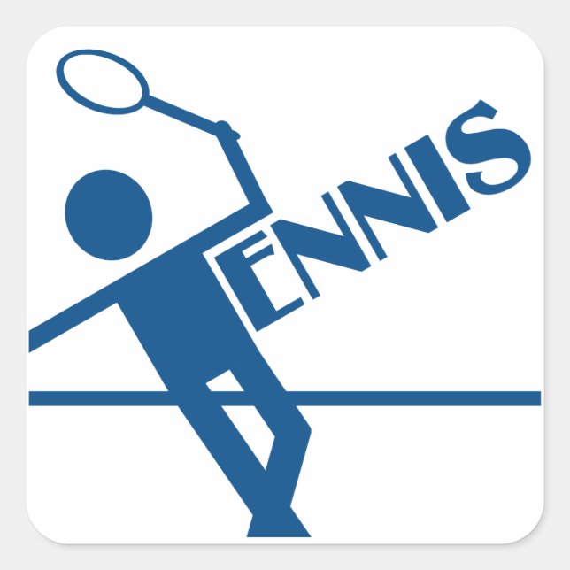 Tennis stickers, customise square sticker (Front)