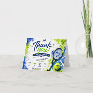 Tennis Support Appreciation Thank You Card