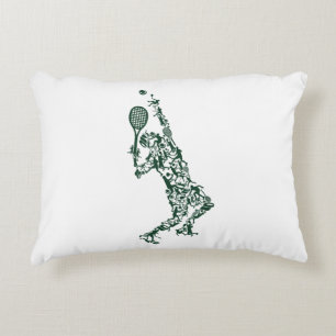 Tennis T Shirt - Player Positions Balls Racket in  Decorative Cushion