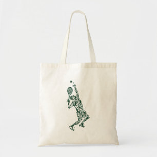 Tennis T Shirt - Player Positions Balls Racket in  Tote Bag