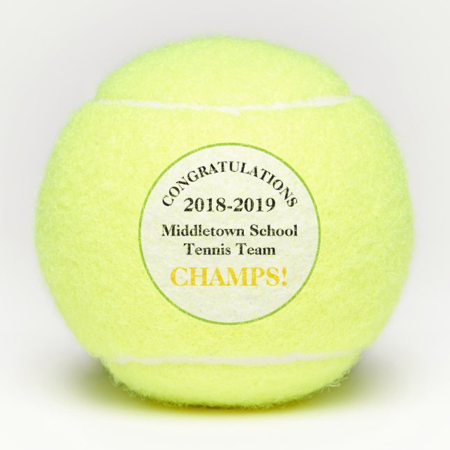 Tennis Team Keepsake Tennis Balls (Front)