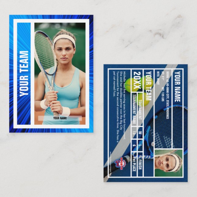 Tennis Team Trading Card - Blue Rays (Front/Back)