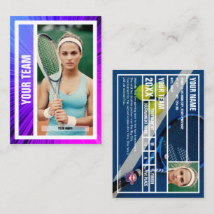 Tennis Team Trading Card - Pink/Purple Rays