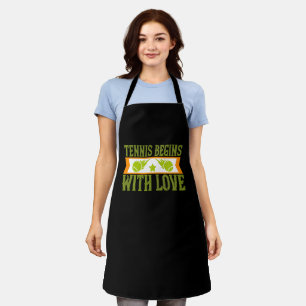 Tennis - Tennis Begins With Love Apron