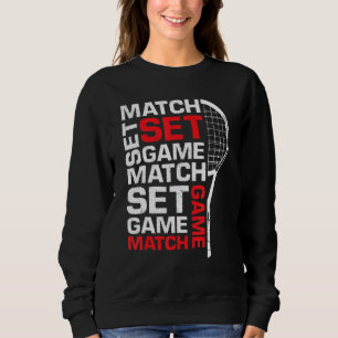 Tennis Tennis Racket Tennis Ball Tennis Court Tenn Sweatshirt