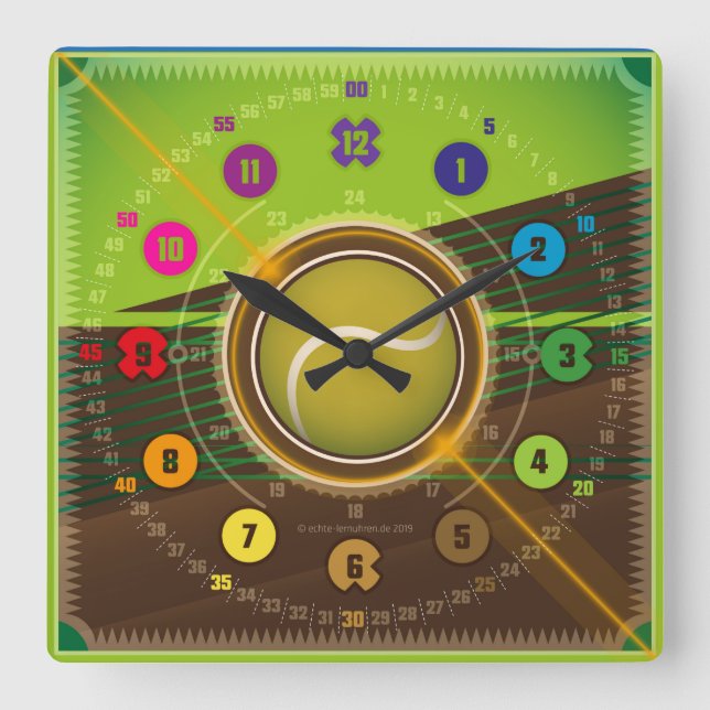 Tennis Tennis Tennis Club Square Wall Clock (Front)