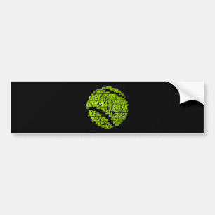 Tennis Terms Tennis Player Playing Tennis Ball Bumper Sticker