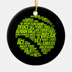 Tennis Terms Tennis Player Playing Tennis Ball Ceramic Ornament