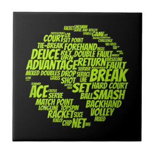 Tennis Terms Tennis Player Playing Tennis Ball Ceramic Tile
