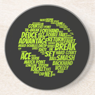 Tennis Terms Tennis Player Playing Tennis Ball Coaster