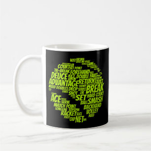 Tennis Terms Tennis Player Playing Tennis Ball Coffee Mug