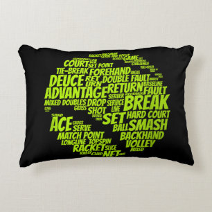 Tennis Terms Tennis Player Playing Tennis Ball Decorative Cushion