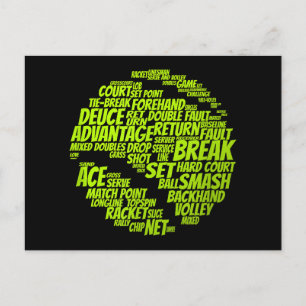 Tennis Terms Tennis Player Playing Tennis Ball Holiday Postcard