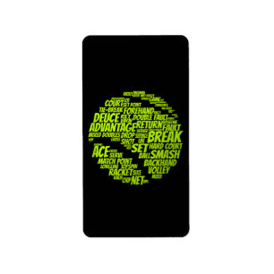 Tennis Terms Tennis Player Playing Tennis Ball Label