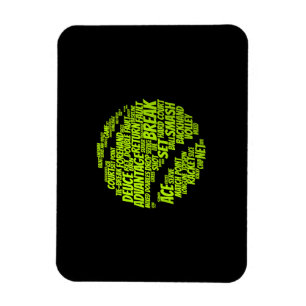 Tennis Terms Tennis Player Playing Tennis Ball Magnet