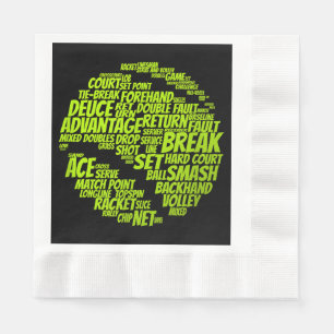 Tennis Terms Tennis Player Playing Tennis Ball Napkin