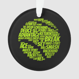 Tennis Terms Tennis Player Playing Tennis Ball Ornament