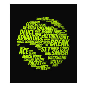 Tennis Terms Tennis Player Playing Tennis Ball Photo Print