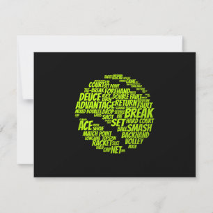 Tennis Terms Tennis Player Playing Tennis Ball RSVP Card