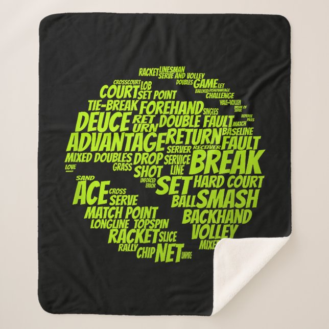 Tennis Terms Tennis Player Playing Tennis Ball Sherpa Blanket (Front)