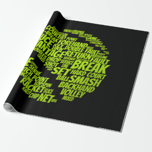 Tennis Terms Tennis Player Playing Tennis Ball Wrapping Paper