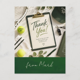 Tennis Thank you card ball and racket for coach