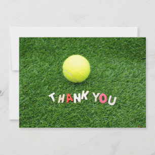 Tennis  Thank you card with ball on green