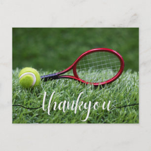 Tennis Thank you card with tennis ball and word