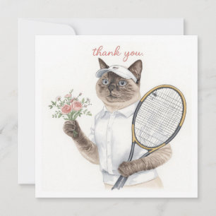 Tennis Thank you cat for cat lovers Card